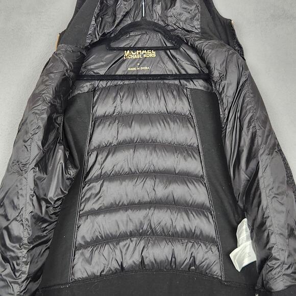 Michael Michael Kors Jacket Womens Medium Black Hooded Down Zip Puffer Coat - Picture 11 of 16